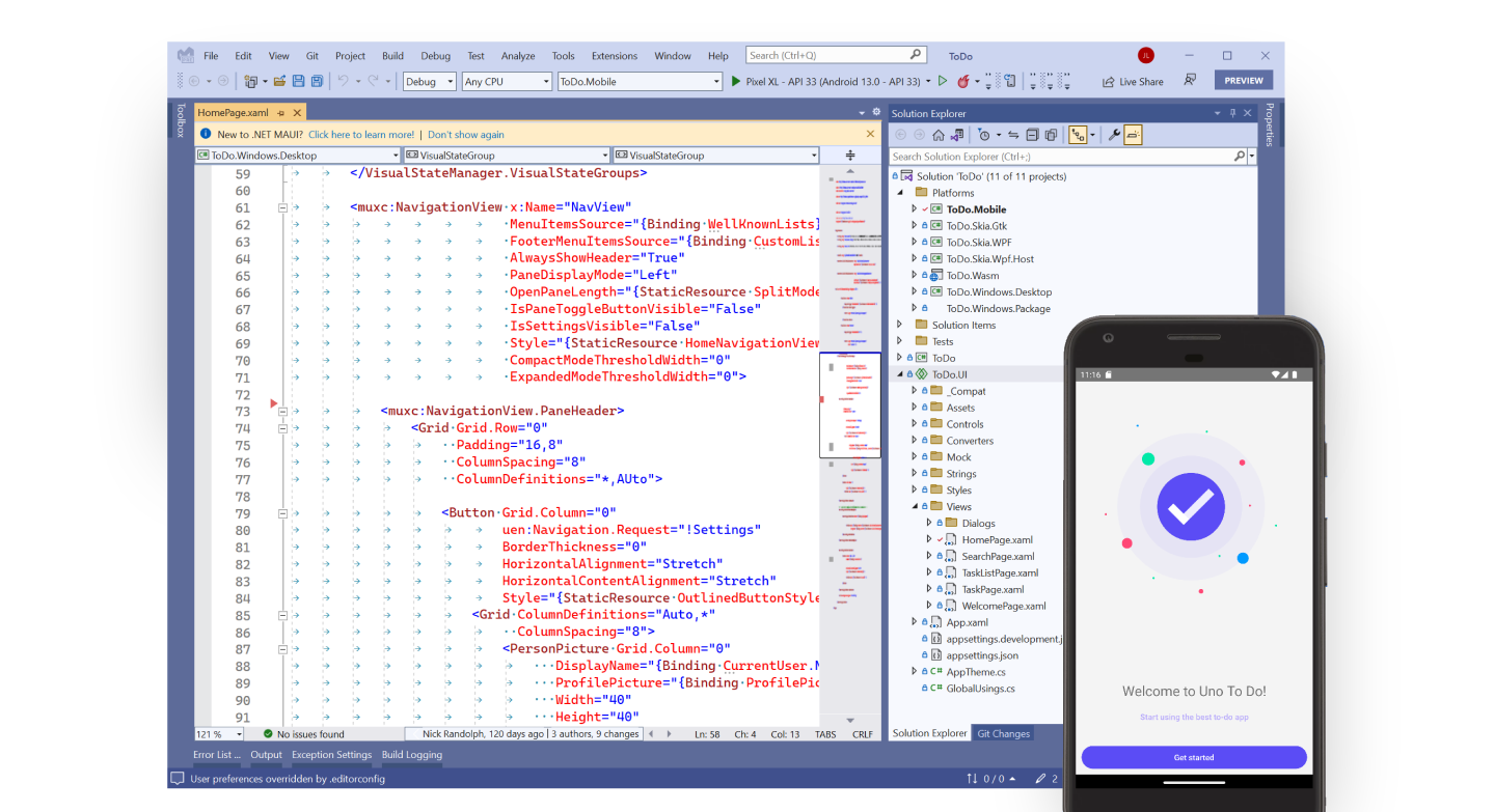 Uno Platform Visual Studio