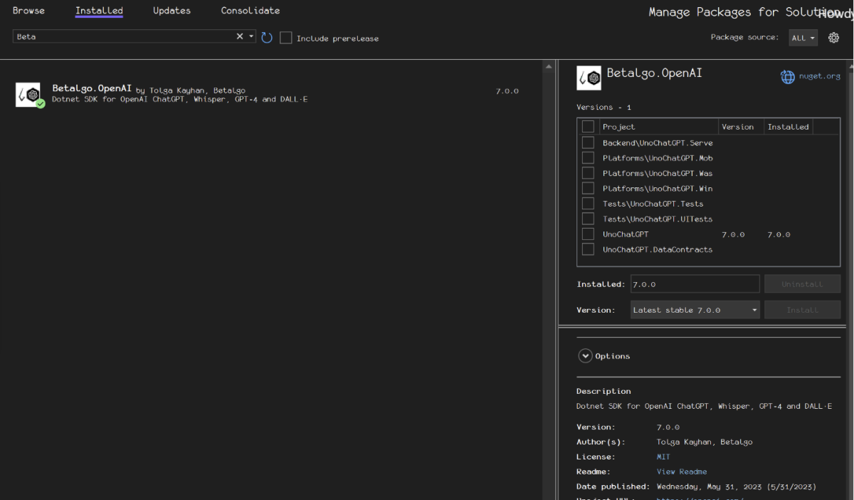 Tutorial: Integrating ChatGPT Model in a Cross-platform .NET Application