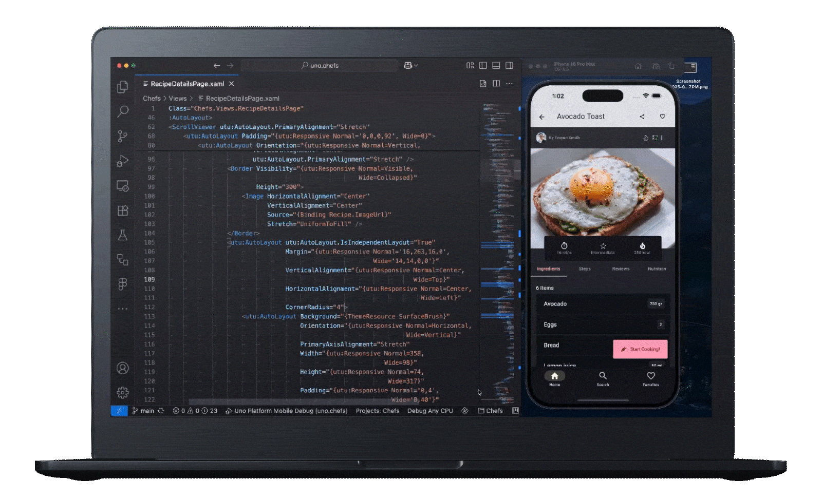 Animated demo of Hot Reload updating an app in real time