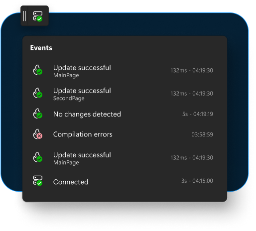 Hot Reload status indicator during development