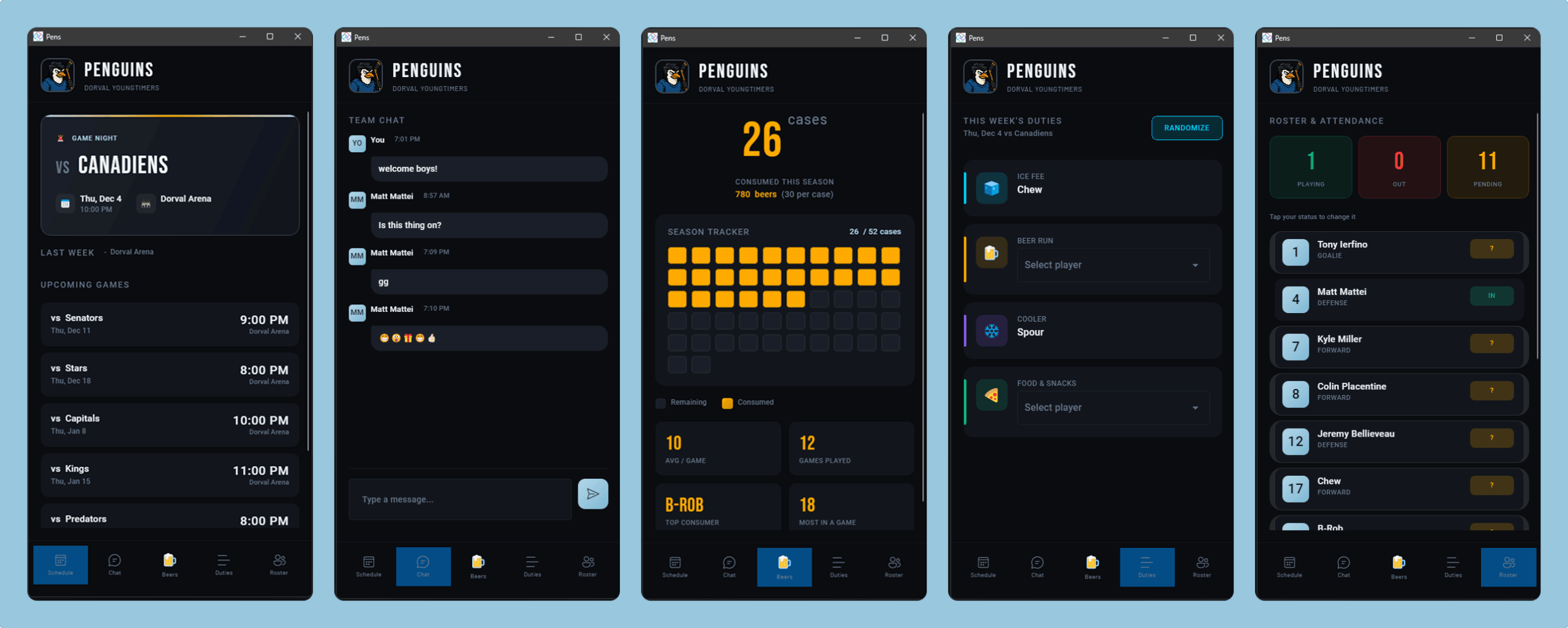 Sports Team Mobile App - Uno Platform
