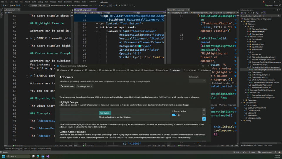 Windows Community Toolkit development environment in Visual Studio